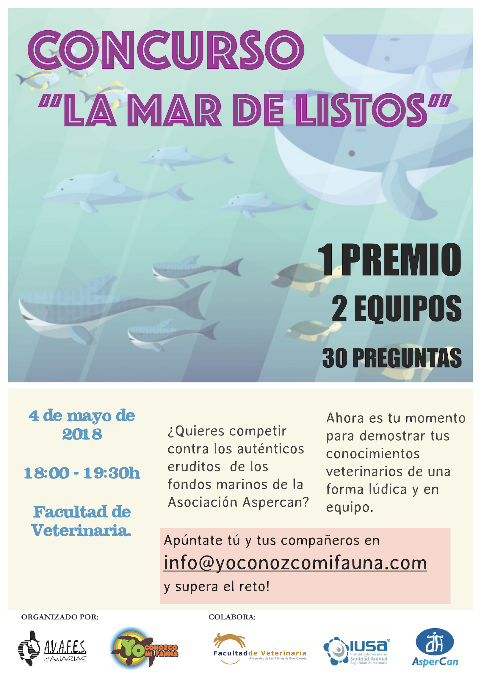 I Concurso «La Mar de Listo» 4 de mayo 18 horas en la Facultad de Veterinaria